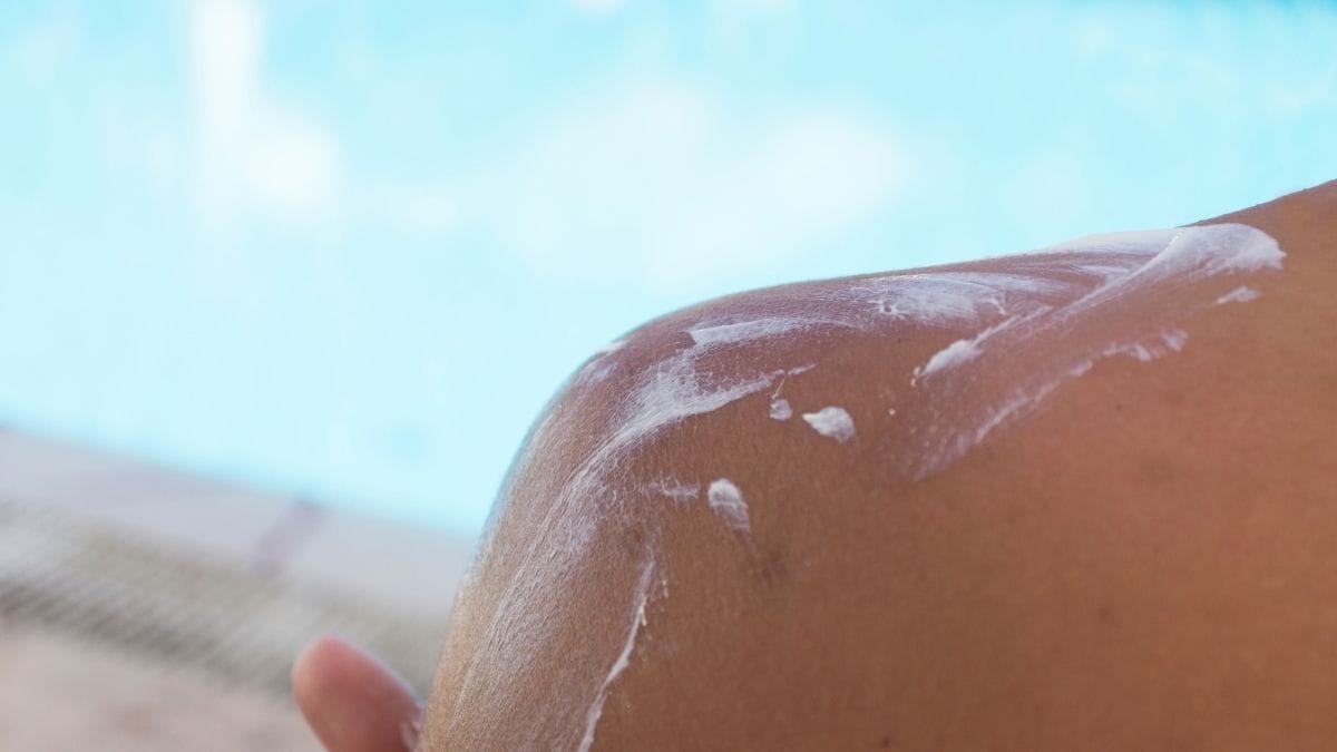 Coconut Oil being used as a homemade sunscreen