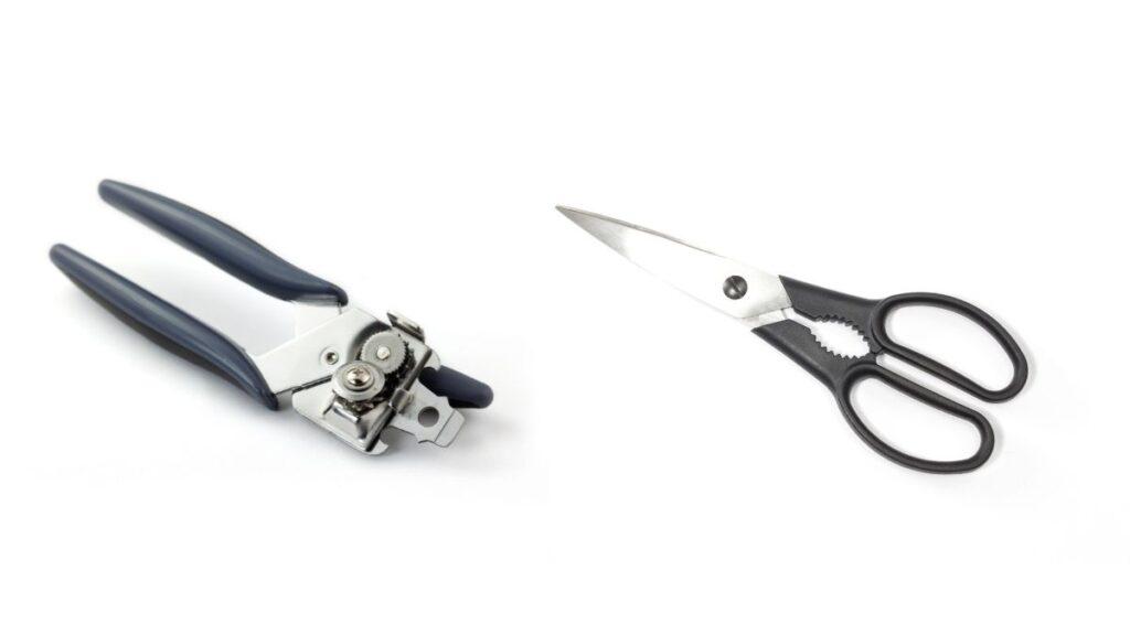 A can opener and kitchen shears