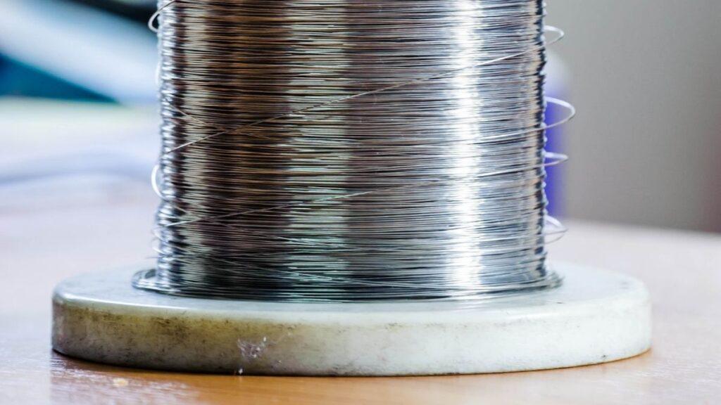 A roll of metal wire