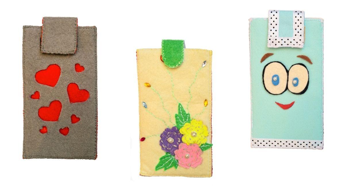 A selection of handmade phone cases