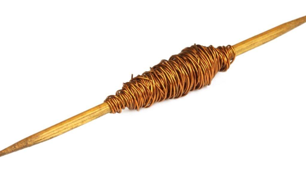 Copper wire bent around a stick