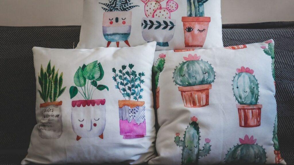 Creative printed throw pillows