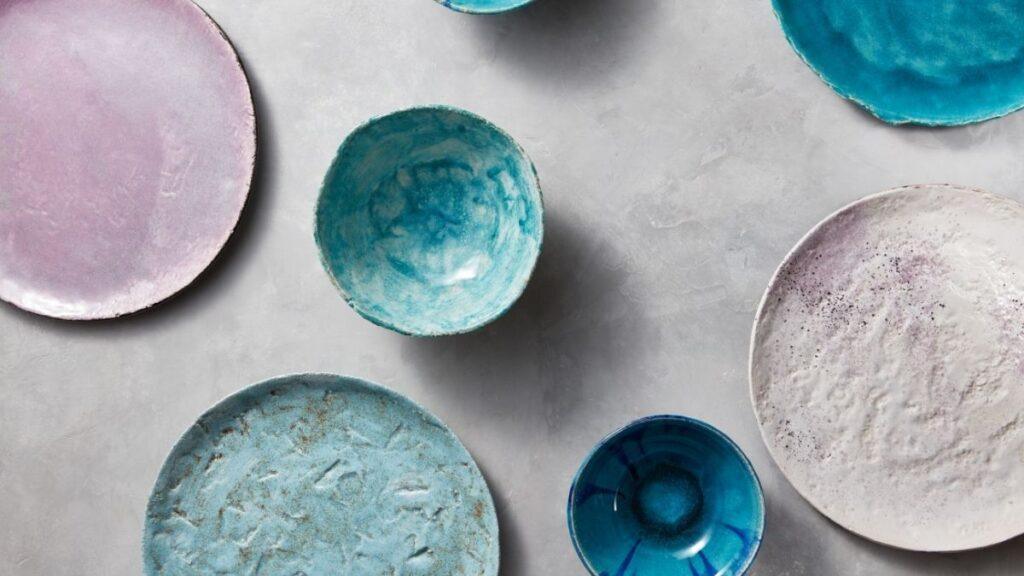 Handmade ceramics of different colors