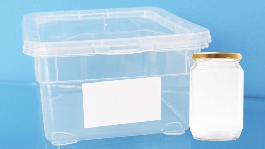 Placing canning jars inside a plastic box