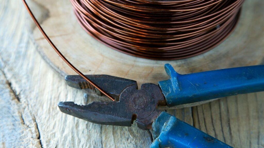 Pliers and copper wire