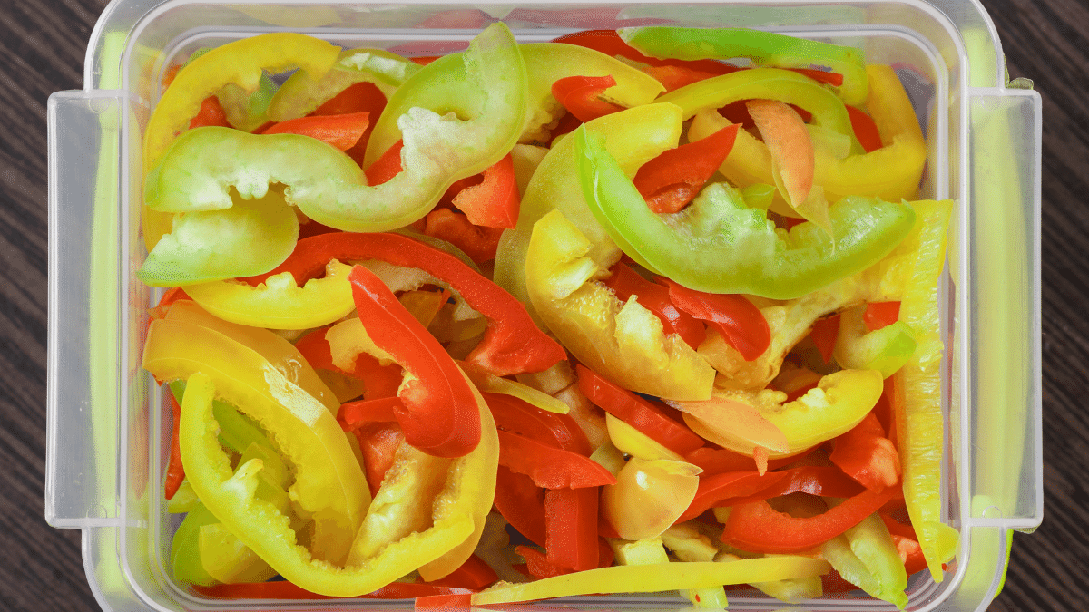 boxed chopped peppers for freezing